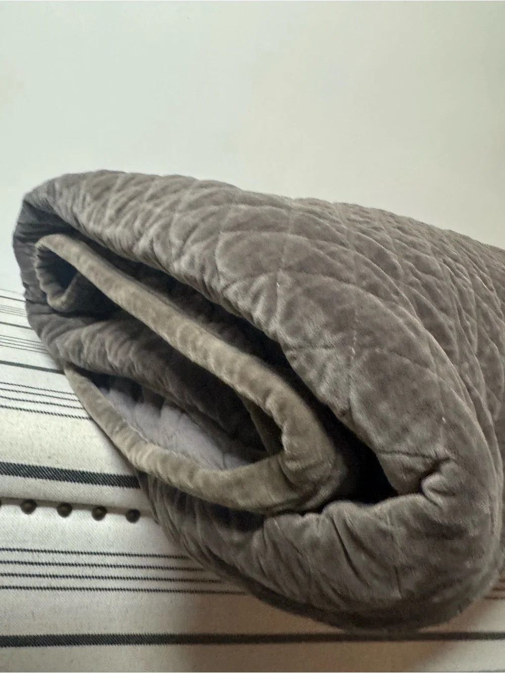 Organic Velvet Diamond Quilt - Charcoal gray full/ Queen comforter